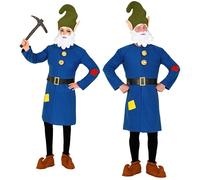 Widmann Gnome (Jacket, Belt, Hat With Beard) (140 cm / 8-10 Years) Red