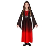 Widmann Gothic Lady (Hooded Dress) (140 cm / 8-10 Years) Red