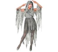 Widmann Grim Reaper (Bones Dress, Tights & Gloves, Hooded Cape, Chains) (XS) Gre