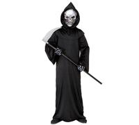 Widmann Grim Reaper (Robe, Hooded Holographic Skull Mask, Bone Gloves) (128 cm /