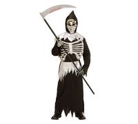 Widmann Grim Reaper (Tunic With Rib Cage, Belt, Hooded Mask) (128 cm / 5-7 Years