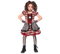 Widmann Harlequin Doll (Dress, Bow Headband, Choker, Glovelettes) (116 cm / 4-5