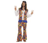 Widmann Hippie Man (Shirt With Vest, Pants, Headband, Necklace With Medallion) (