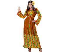 Widmann Hippie Woman (Dress With Vest, Peace Sign Necklace) (M) Different Colors