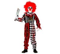 Widmann Horror Clown (Jumpsuit, Collar) (140 cm / 8-10 Years) Black