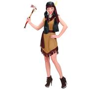 Widmann Indian (Dress, Belt, Headband) (M) Brown