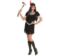 Widmann Indian (Dress, Headband With Feather) (S) Black