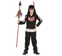 Widmann Indian Girl (Dress, Belt, Headband) (158 cm / 11-13 Years) Black