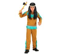 Widmann Indian Girl (Dress, Belt, Headband) (158 cm / 11-13 Years) Brown