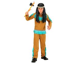 Widmann Indian Girl (Dress, Belt, Headband) (158 cm / 11-13 Years) Brown