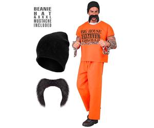 Widmann Inmate (Shirt, Pants, Cap, Moustache) (S) Orange