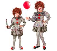 Widmann Killer Clown (Dress, Leggings, Belt, Shoe Covers) (128 cm / 5-7 Years) G