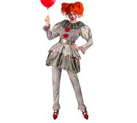 Widmann Killer Clown (Dress, Leggings, Belt, Shoe Covers) (M) Grey
