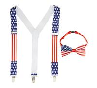 WIDMANN MILANO PARTY FASHION W Ensemble de déguisement États-Unis, bretelles et nœud papillon, Amérique, carnaval, fête à thème