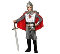 Widmann Knight (Tunic With Armour & Cape, Belt, Helmet) (140 cm / 8-10 Years) Di