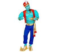 Widmann - Costume Génie Magique - débardeur, gilet, pantalon, turban, ceinture - S - Bleu