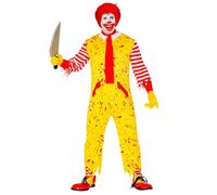 Widmann Mckiller Clown (Jumpsuit, Footless Socks, Scarf) (S) Yellow