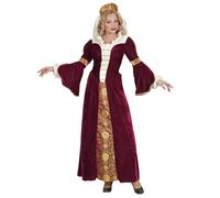 Widmann Medieval Queen (Dress, Petticoat, Headpiece With Veil) (S) Bordeaux
