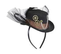 WIDMANN MILANO PARTY FASHION 09645 - Cylindre Steampunk, mini chapeau sur serre-tête, Steal victorienne, coiffe, accessoire, accessoire de déguisement, fête à thème, carnaval