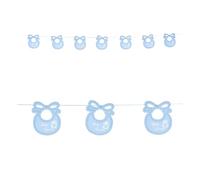 WIDMANN MILANO PARTY FASHION Bavoir bébé azur - Guirlande de fête - 2,75 m - Accessoire de déguisement