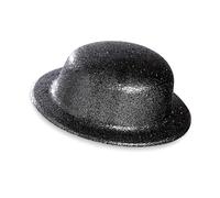 WIDMANN MILANO PARTY FASHION Black Glitter Bowler Hat Unisex Costume Fancy Dress Accessory