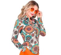 W WIDMANN MILANO Party Fashion - Blouse des années 60 pour femmes, hippie, reggae, flower power, disco fever