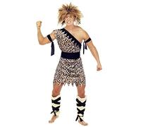 WIDMANN MILANO PARTY FASHION - Costume Cave Man, tunique, ceinture, jambières, rubans pour les bras et bandeau, âge de pierre, carnaval, fête à thème