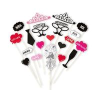 WIDMANN MILANO PARTY FASHION Generique - Kit photobooth 20 pièces Mr and Mrs