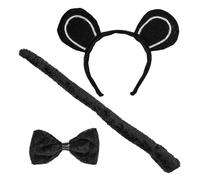 WIDMANN MILANO PARTY FASHION - Kit de déguisement Souris, nœud papillon, oreilles et queue, Carnaval, Fête à thème