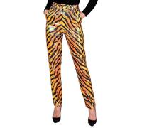 W WIDMANN MILANO Party Fashion - Pantalon à paillettes Party Fashion pour femme, Disco Fever, pantalon pour femme, imprimé animalier