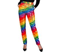 WIDMANN MILANO PARTY FASHION - Party Fashion pantalon à paillettes pour femmes, arc-en-ciel, Disco Fever, Schlagermove, pantalon pour femmes
