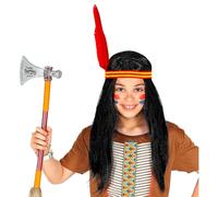 W WIDMANN MILANO Party Fashion - Perruque Indienne, Noir, cheveux longs, cheveux artificiels, tresses, Far West
