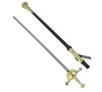 WIDMANN MILANO PARTY FASHION W, Épée de 71 cm, Housse Noire ornée d'or, Lame argentée Brillante, poignée dorée, Polyvalente pour Toutes Les fêtes, sécurité pour Les Enfants de Plus de 3 Ans