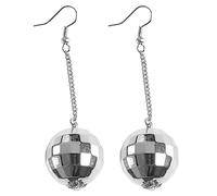 WIDMANN MILANO PARTY FASHION W 03526 - Boucles d'oreilles boule, bijoux, disco fever, carnaval, fête à thème, Pour femme, 11008899, argenté, Taille unique