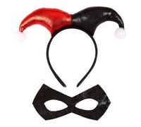WIDMANN MILANO PARTY FASHION W 29344 - Kit de déguisement Arlequin, serre-tête, masque pour les yeux, clown tueur, carnaval, fête à thème
