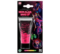 Widmann 09970 - Aqua Make-Up Fluorescent Adulte Unisexe, En Tube, Années 80, Dia De Los Muertos, Carnaval Brésilien, Halloween, 30 Ml, Couleur Rose