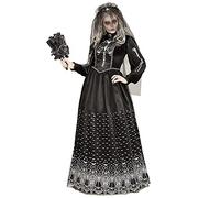WIDMANN MILANO PARTY FASHION W Costume de mariée Squelette, Robe avec Jupon Cerceau, Voile de mariée, Horreur, Halloween, Carnaval