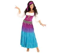 WIDMANN MILANO PARTY FASHION W Costume diseuse de bonne aventure, robe avec ceinture de pièces de monnaie, bandana, déguisements de carnaval