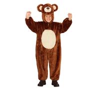WIDMANN MILANO PARTY FASHION W Costume Enfant Ours, Combinaison en Peluche avec Masque à Capuche, Costume Animal