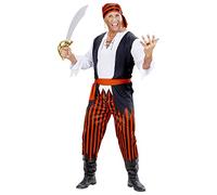WIDMANN MILANO PARTY FASHION W, Déguisement pirate complet, chemise élégante, gilet stylé, pantalon confortable, ceinture pratique, bandana emblématique, confort optimal, entretien facile