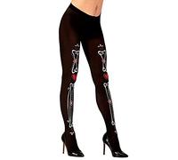 WIDMANN MILANO PARTY FASHION W, Collants à thème Dia de los Muertos, design unique, confort optimal, 50 deniers, polyvalents pour Halloween, entretien facile, ajustement parfait