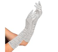W WIDMANN MILANO Party Fashion - Gants froncés en satin, 1 paire, longueur 44 cm, accessoire années 20