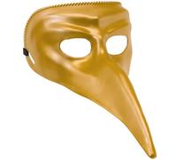 WIDMANN MILANO PARTY FASHION W Widmann 46898-Masque vénitien en plastique doré-Accessoire de bal Demi-masque-Fête à thème-Carnaval, Adulte unisexe, Uni, 46898, multicolore, Taille unique