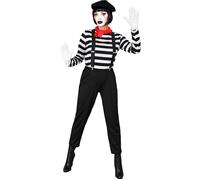 Widmann Mime (Shirt, Pants, Braces, Neckscarf, Gloves, Hat) (L) Black