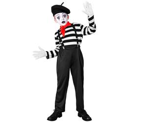 Widmann Mime (Shirt, Pants, Braces, Neckscarf, Gloves, Hat) (XL) Black