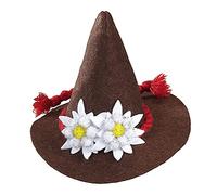 Widmann - Mini-chapeau bavarois, avec edelweiss, Bavière, fête de la bière, costume traditionnel, chapeau, accessoire, carnaval, fête à thème