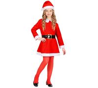 Widmann Miss Santa Flannel (Dress, Belt, Hat) (128 cm / 5-7 Years) Red