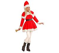 Widmann Miss Santa Velvet (Dress, Belt, Hat, Plush Cuffs) (L) Red