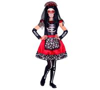 Widmann Mujer Dia De Los Muertos (Dress, Arm Warmers, Headpiece With Veil) (140