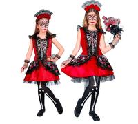 Widmann Mujer Dia De Los Muertos (Dress, Fingerless Gloves, Headpiece) (128 cm /